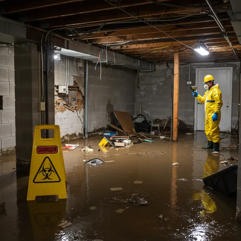 Flooded Basement Electrical Hazard in Benzie County, MI Property