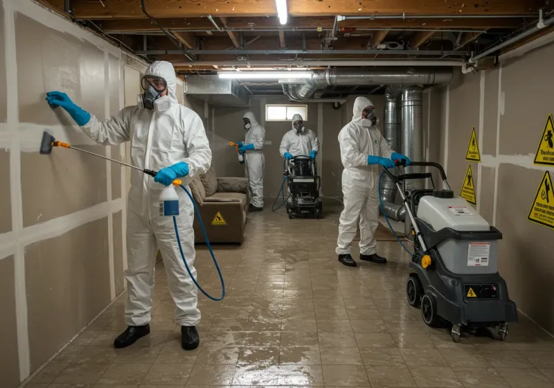 Basement Moisture Removal and Structural Drying process in Benzie County, MI